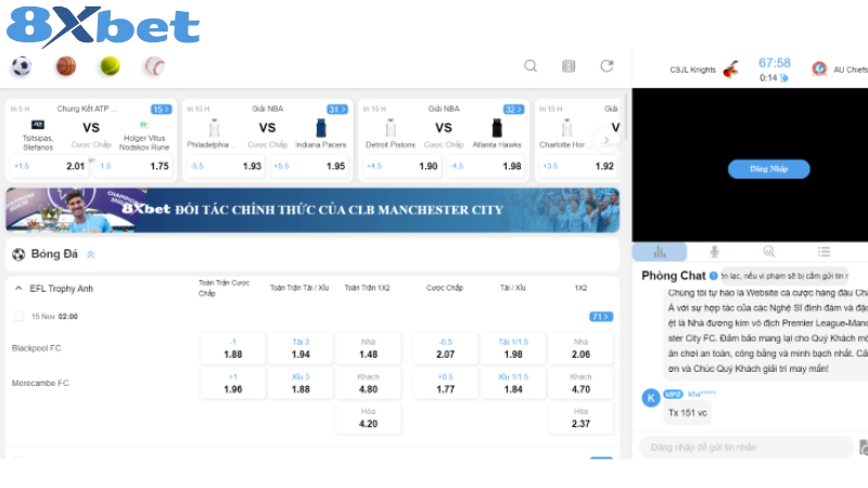 8xbet bóng đá là gì? Giải đáp những thông tin quan trọng dành cho người mới 4 Đăng nhập tài khoản cá cược trên 8xbet